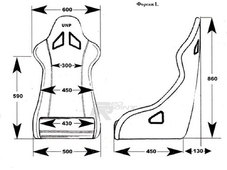 Unp Спортивное автокресло Форсаж L , FIA  (красно-черное)