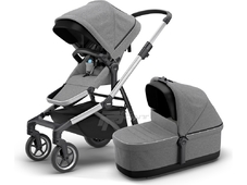 Thule Детская коляска одноместная Sleek + Sleek Bassinet люлька в комплекте (серый) в Красноярске